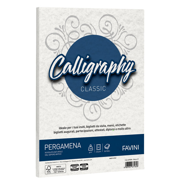 Carta Calligraphy pergamena - A4 - 190 gr - Favini - conf. 50 fogli