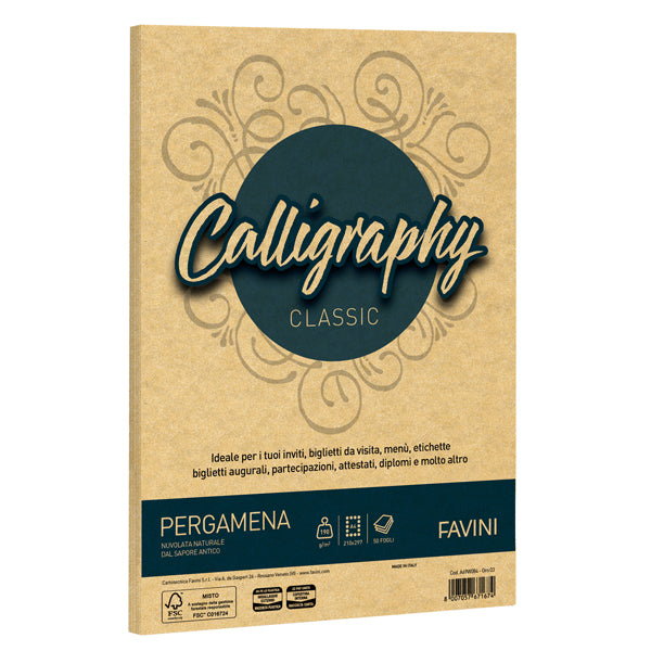 Carta Calligraphy pergamena - A4 - 190 gr - Favini - conf. 50 fogli