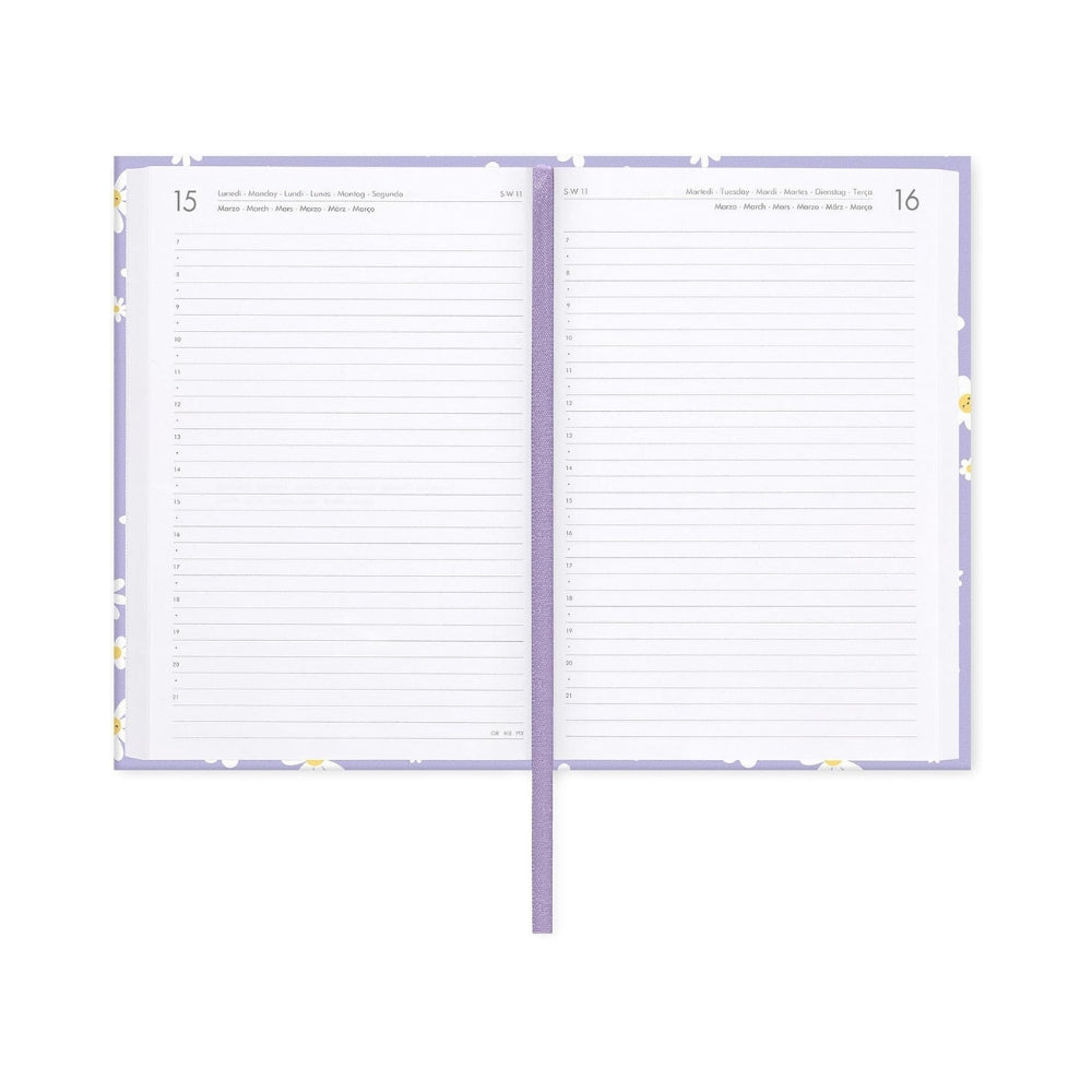 Agenda Giornaliera Medium 16 Mesi Settembre 2026 – Dicembre 2027 Legami Daisy Lilac