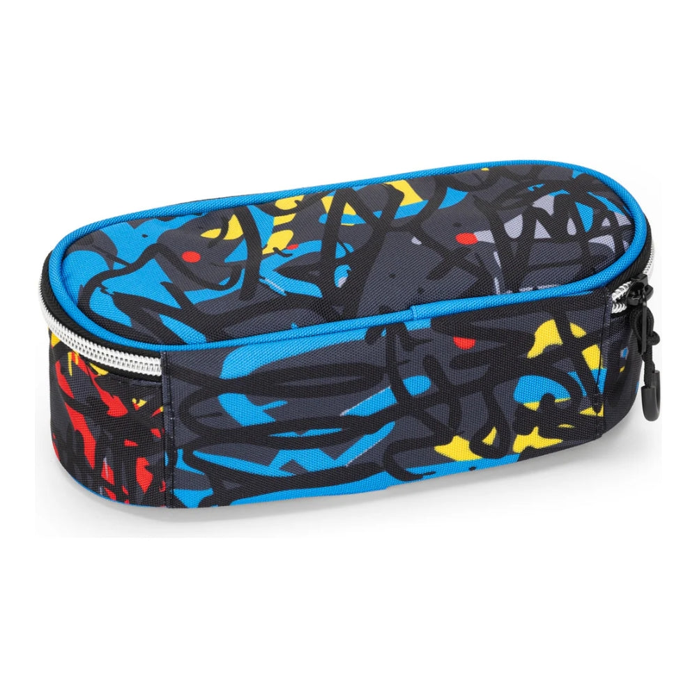 Astuccio Ovale Comix WBS Graffiti - Nero/Blu
