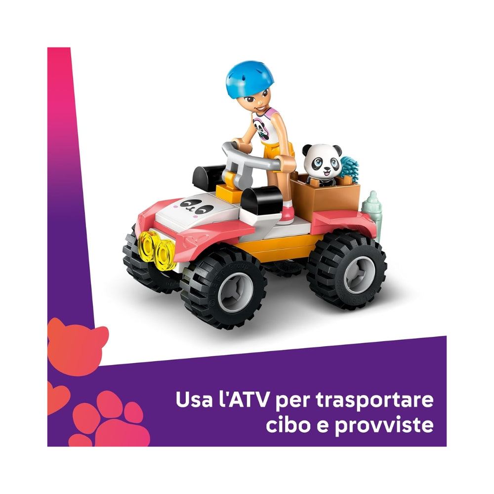 LEGO Friends Il Santuario dei Panda Giocattolo per la Cura degli Animali con Casa sull'Albero, Veicolo ATV, 2 Mini Bamboline e 3 Panda - Giochi Creativi per Bambine da 7 Anni in su - 42648