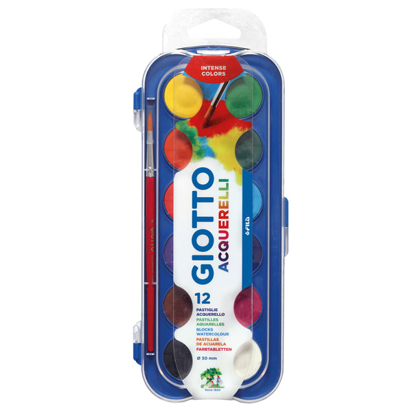 Pastiglie Acquerelli Giotto - astuccio da 12 pastiglie