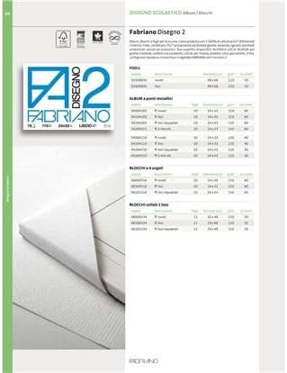 Fabriano F2 Album da Disegno 24 x 33 cm – 110 g/m² – 20 Fogli