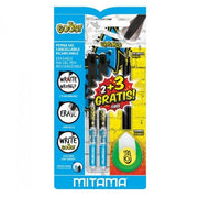 Mitama Goody - Set 2 Penne Cancellabili Ricaricabili - Nero + 2 Ricariche + 1 Gomma