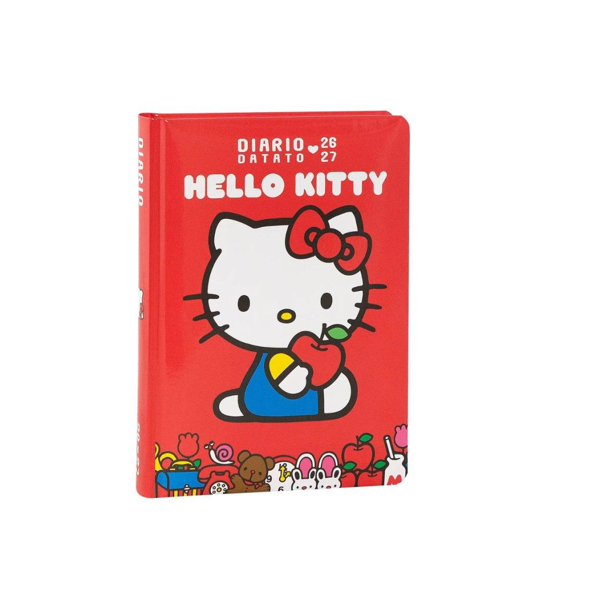 DIARIO SCUOLA STANDARD 12 MESI 2026/27 - HELLO KITTY - DATATO ROSSO - CON ADESIVI