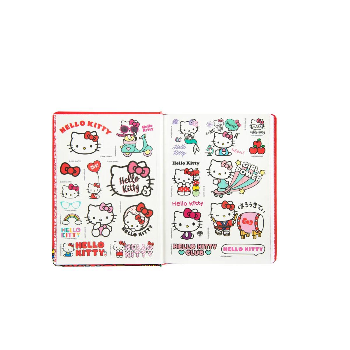 DIARIO SCUOLA STANDARD 12 MESI 2026/27 - HELLO KITTY - DATATO ROSSO - CON ADESIVI
