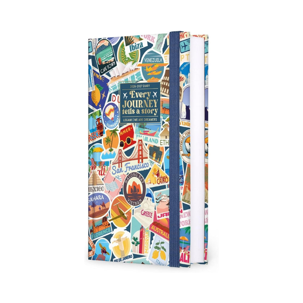 Agenda Giornaliera Medium 16 Mesi Settembre 2026 – Dicembre 2027 Legami Travel Stickers