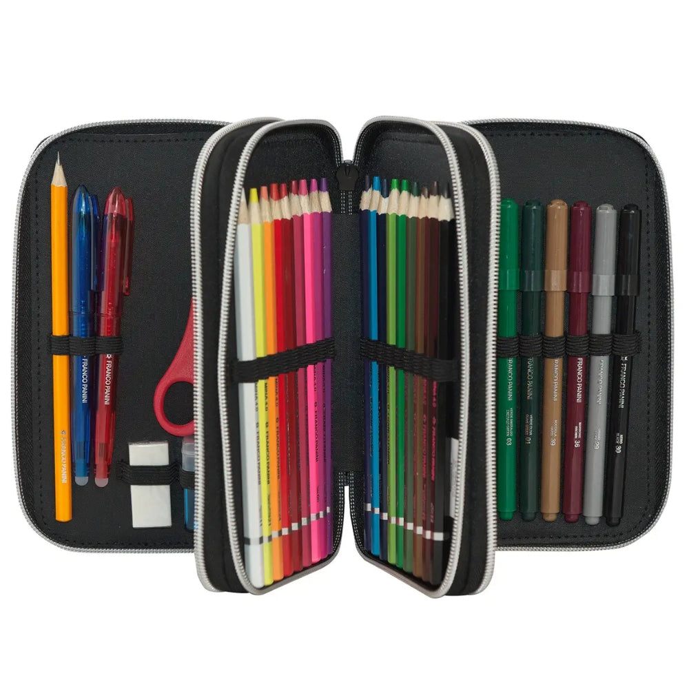 Astuccio 3 Zip Comix WBS Bear Completo – Viola/Rosa