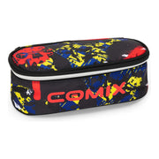 Astuccio Ovale Comix WBS Skull - Nero/Rosso