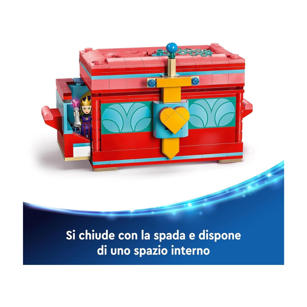 LEGO ǀ Disney Portagioie di Biancaneve - Giocattolo da Principesse con Coperchio, Braccialetto Indossabile e Mini Bamboline di Biancaneve e Regina Cattiva - Regalo per Bambine 6+ Fan del Film - 43276