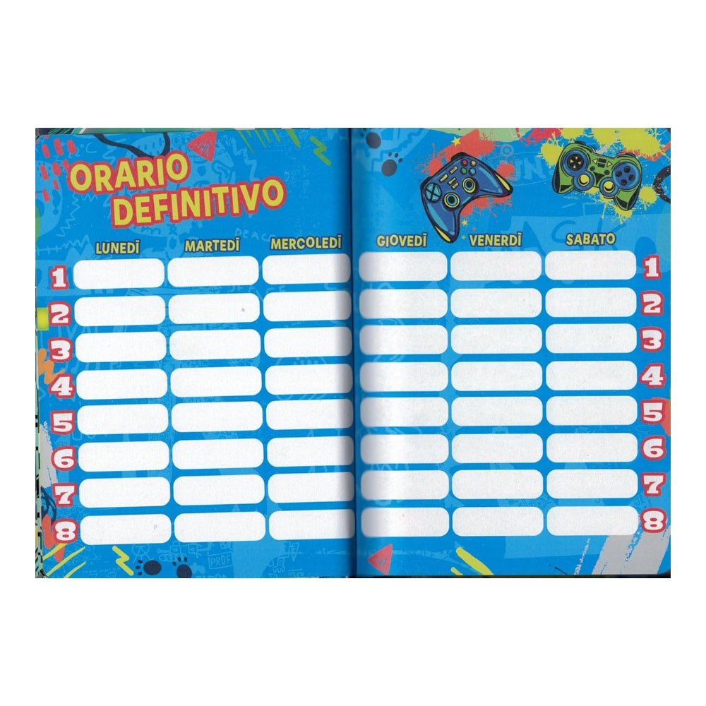 Diario Standard Giornaliero SJ Gang Boy, Datato 2025-2026, 10 Mesi - Fantasie Assortite