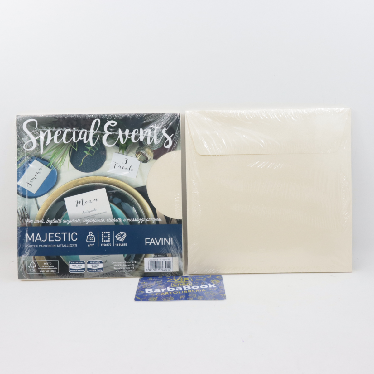 Buste metallizzate Favini Special Events, 10 buste,  120 g/m², formato 17X17 cm