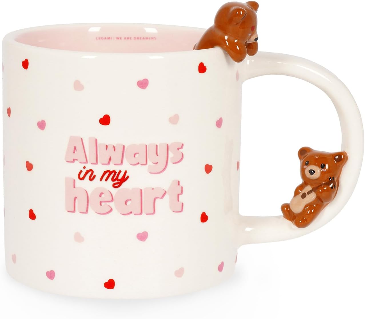 Legami - Tazza in Gres - Too Cute to Handle, Tema Teddy Bear, Utilizzabile in Lavastoviglie, Capacità 350 ml