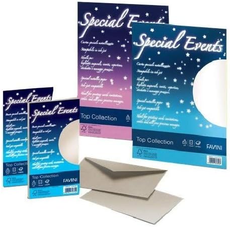 Buste metallizzate Favini Special Events, 10 buste,  120 g/m², formato 17X17 cm