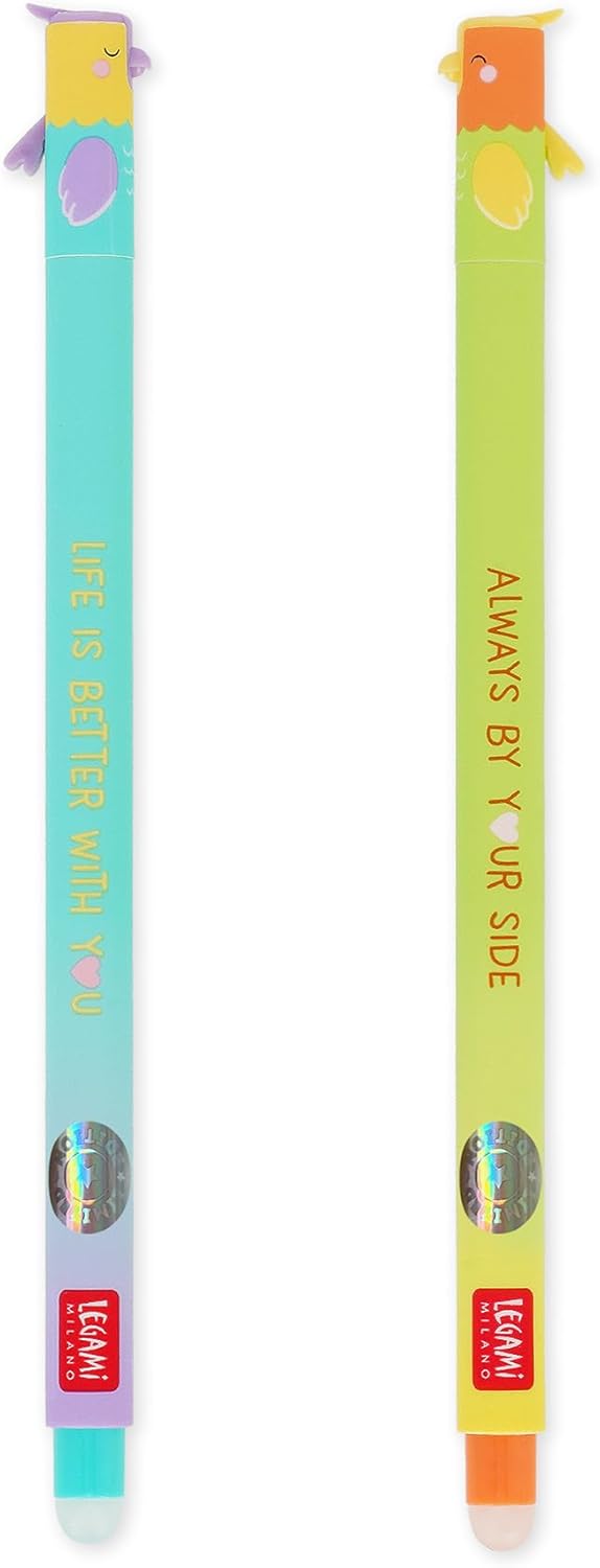 Legami - Set Penne Cancellabili San Valentino 2026, Better Togheter, con Inchiostro Cancellabile Termosensibile, Turchese, Arancione, Cancella Senza Consumare il Foglio