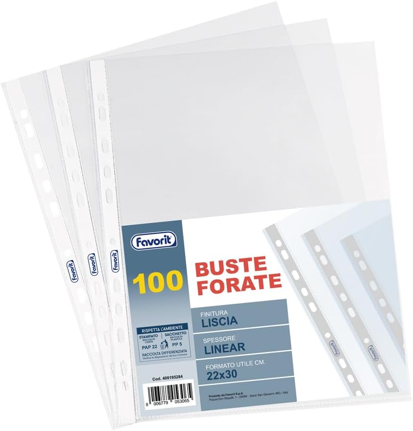 BUSTE IN PLASTICA PORTALISTINO (pezzi 100)
