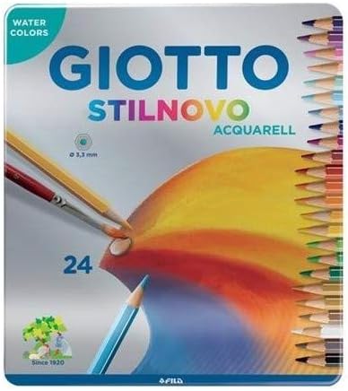 Stilnovo acquarell, pastelli in scatola metallo