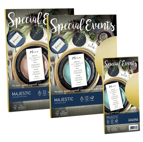 Carta metallizzata Favini Special Events, 10 fogli, 250 g/m²,  formato A4 (21x29,7 cm)