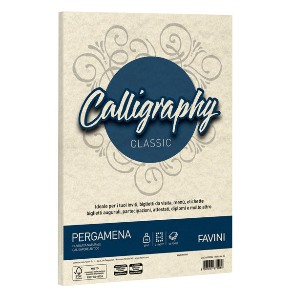 Carta Calligraphy Pergamena - A4 - 90 gr - Favini - conf. 50 fogli