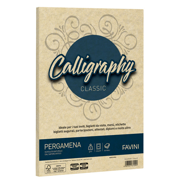 Carta Calligraphy Pergamena - A4 - 90 gr - Favini - conf. 50 fogli