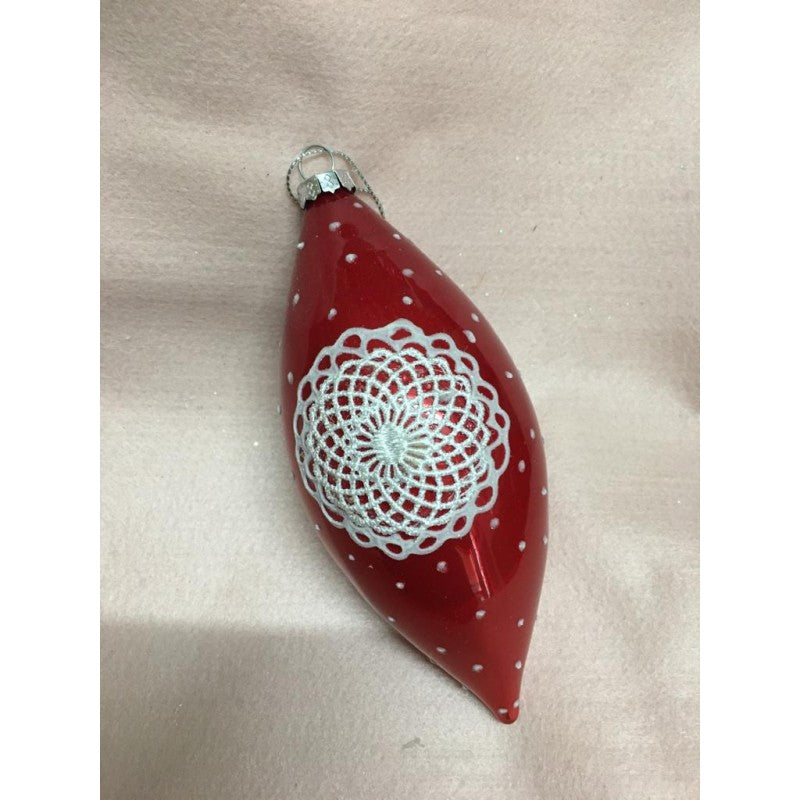 Palline E Puntali Rossi Con Merletto