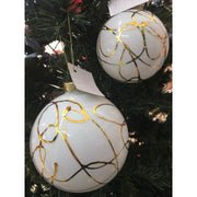 Set 2 Palline Bianche E Oro