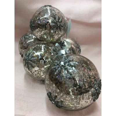 Set 5 Palline Con Decori In Rilievo