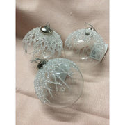 Set 2 Palline In Vetro Con Effetto Neve