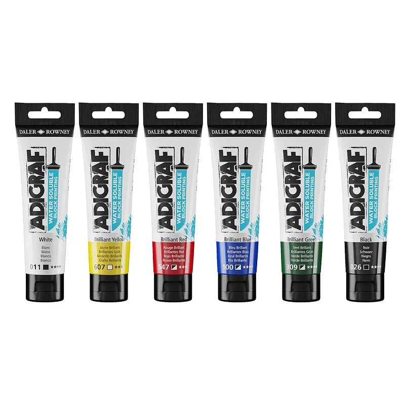 Adigraf 6 Colori ad Acqua per Stampa a Blocchi – 59 ml