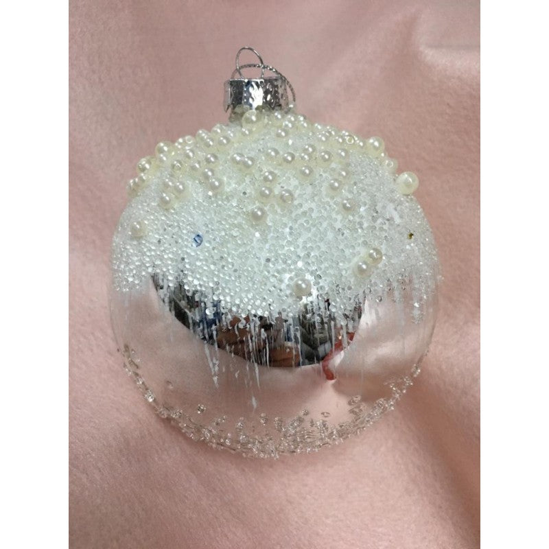 Pallina Argento Con Perline