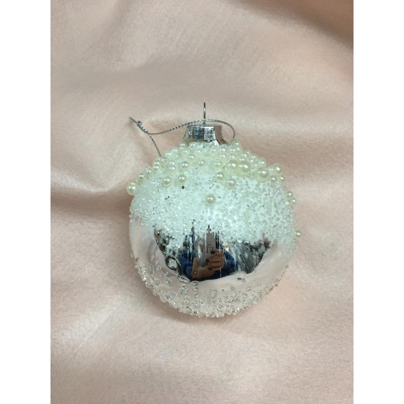 Pallina Argento Con Perline