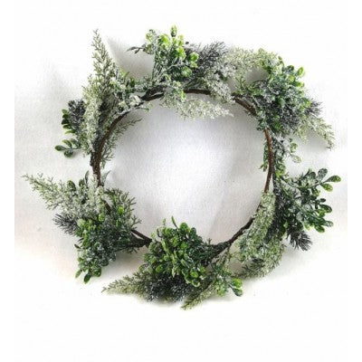 Ghirlanda Verde Innevata - Diametro 30cm - Renkalik