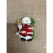 Pupazzo Di Neve In Ceramica Lucida