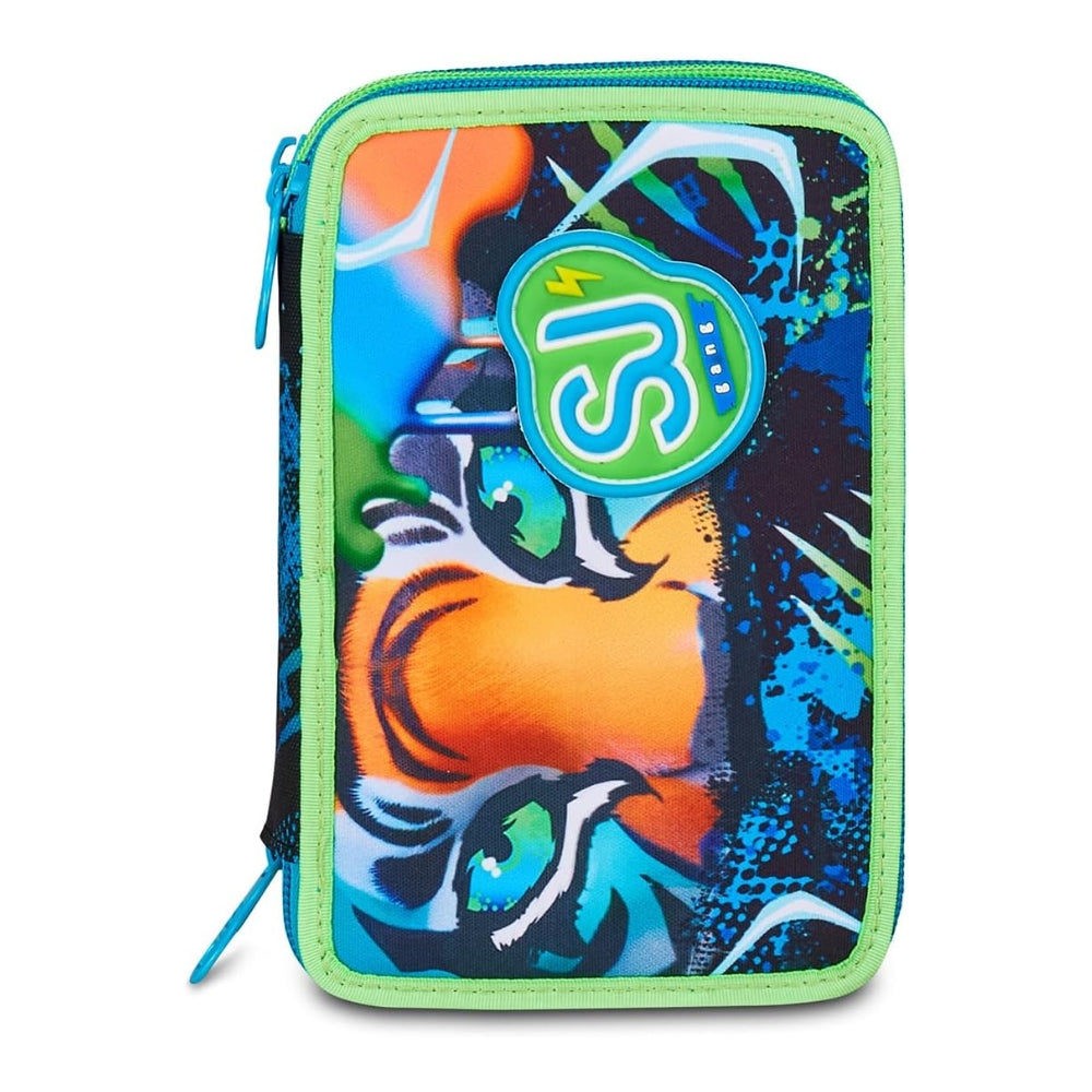 Astuccio Completo 3 Zip SJ Gang Air Tiger - Blu/Lime