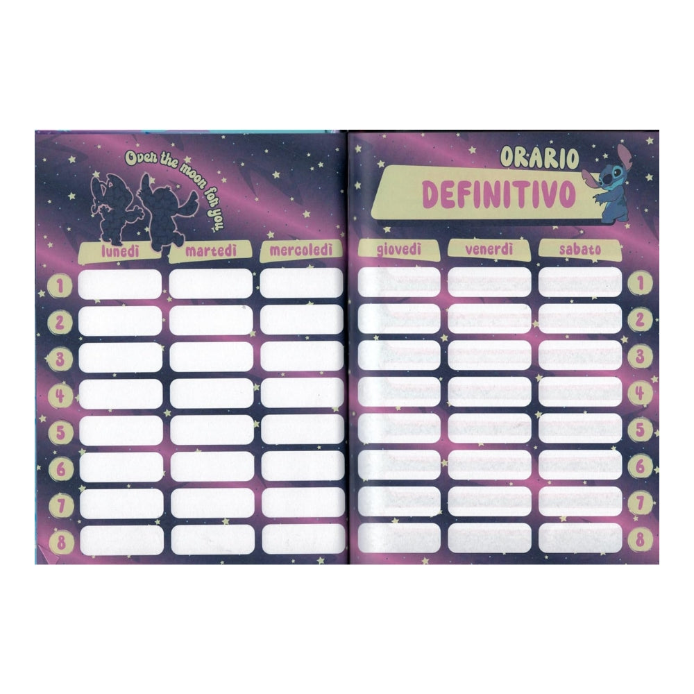 Diario Standard Giornaliero Lilo & Stitch, Non Datato, 10 Mesi - Seven