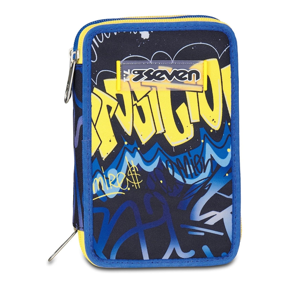 Astuccio Completo 3 Zip Seven Hidden Spot Boy - Blu/Giallo