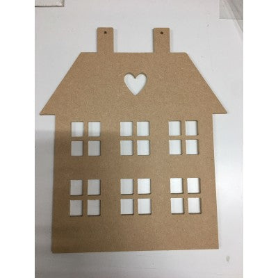 Sagoma Casa Con Cuore E Finestre - Mdf