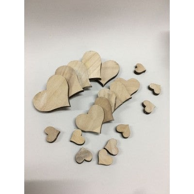 Set Cuori In Legno
