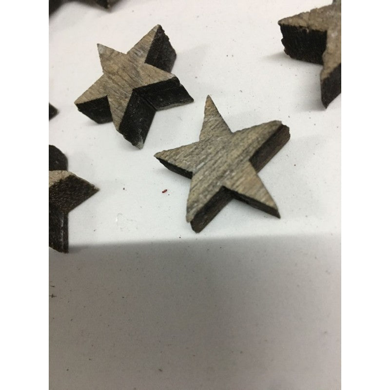 Set 20 Stelle In Legno - Varie Misure E Colori