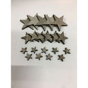 Set 20 Stelle In Legno - Varie Misure E Colori