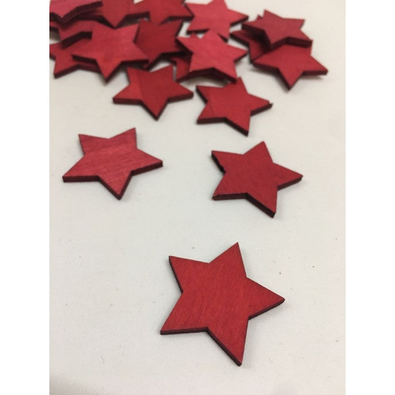 Set 20 Stelle In Legno - Varie Misure E Colori