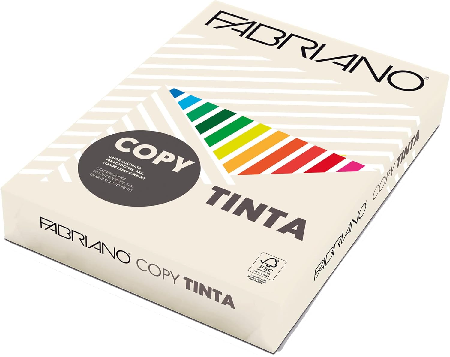 Fabriano Confezione di carta colorata, 125 fogli, formato A3, 160g, 29.7x42cm