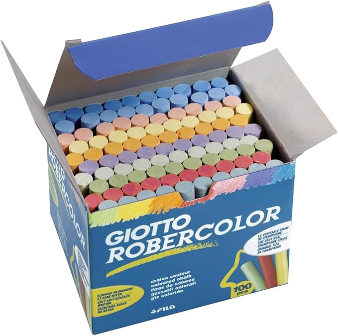 Giotto Gessi per lavagna, colori vari, scatola 100 pezzi