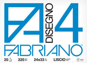 Fabriano disegno  20 Fogli, 24 x 33 cm, 220 g/mq