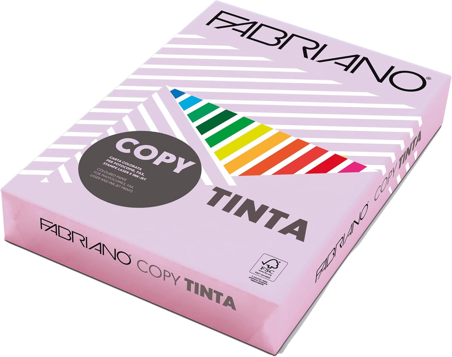 Fabriano Confezione di carta colorata, 500 fogli, formato A4, 80g, 21x29.7cm