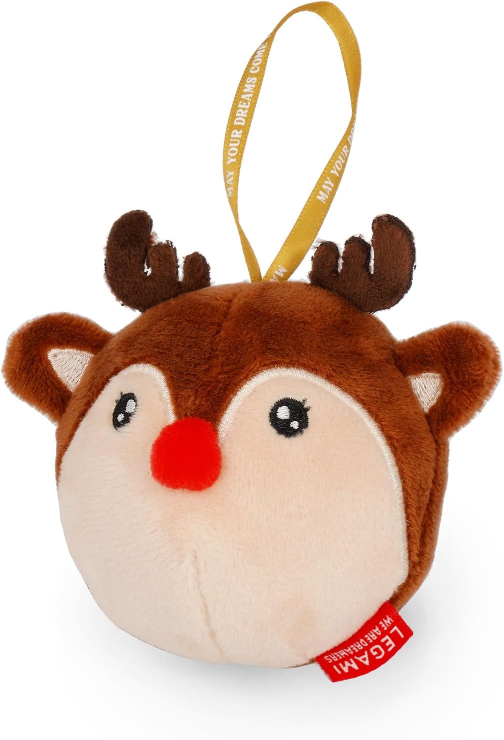 Legami - Decorazione Natalizia in Peluche Oh-Oh-Ornaments, Tema Reindeer, Pallina di Natale, da Appendere all'Albero, in Poliestere, 9 x 10 x 4 cm
