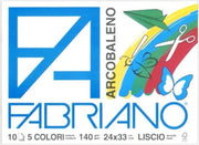 Fabriano F3 Album da Disegno 24 x 33 cm – 10 Fogli Colorati – 140 g/m² – Arcobaleno