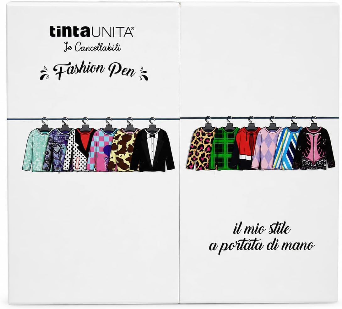 Tinta Unita Penne Cancellabili Fashion Edizione 2026, Set da 12 Penne in Confezione Regalo, Inchiostro Cancellabile, Punta Fine