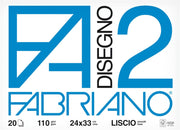 Fabriano F2 Album da Disegno 24 x 33 cm – 110 g/m² – 20 Fogli
