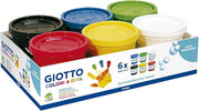 GIOTTO Colori a dita - Confezione Da 6 Barattoli Di Tempera A Dita, 200 ml, Superlavabile